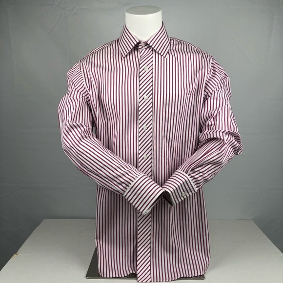 Michael Kors Other - Michael Kors Pink White Striped Button Dress Shirt